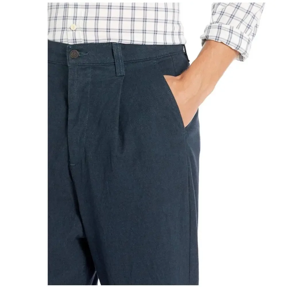 NWT AG The Rutger Relaxed Pleated Navy Blue Pants Size 29